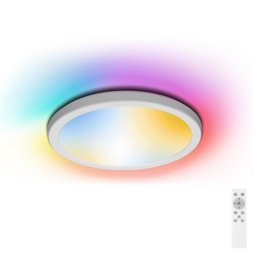 Aigostar - LED RGBW Himmennettävä kylpyhuoneen kattovalaisin LED/18W/230V 3000-6500K halkaisija 30 cm IP44 + kauko-ohjaus