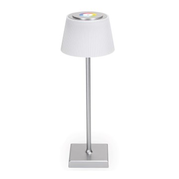Aigostar - LED RGBW Himmennettävä ladattava ulkopöytävalaisin LED/4W/5V 3600mAh valkoinen/mattakromi IP54