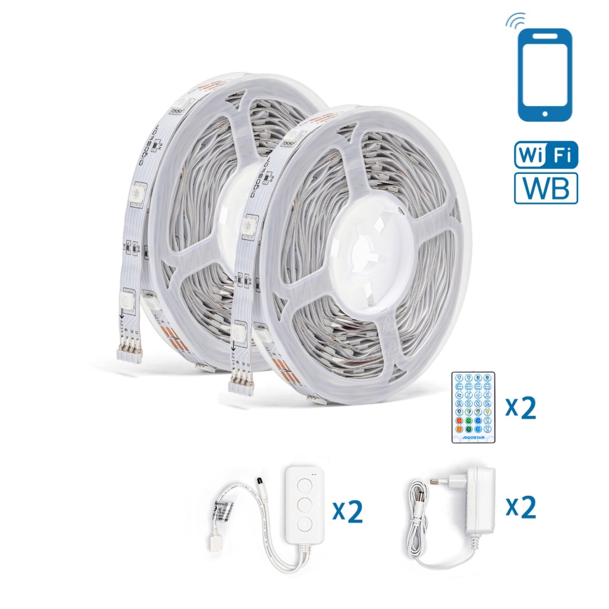 Aigostar - LED RGBW Himmennettävä nauha LED/18W/12V 2x5 m Wi-Fi