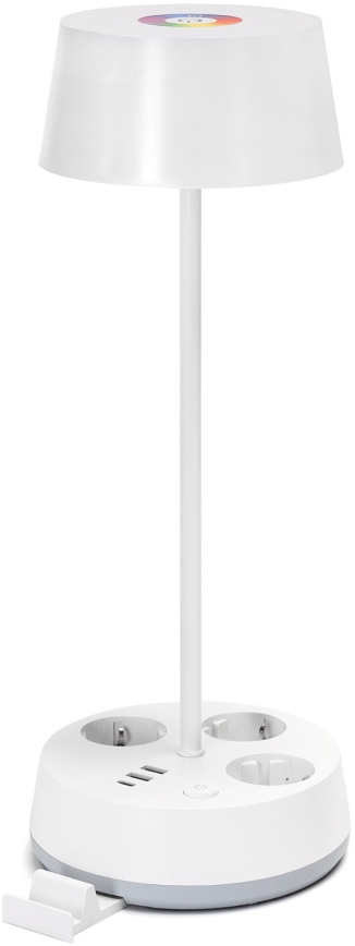 Aigostar - LED RGBW Himmennettävä pöytälampu, jossa pistorasiat ja USB LED/4,6W/230V 3000/4000/6500K valkoinen