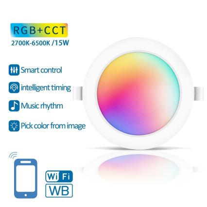 Aigostar - LED RGBW Himmennettävä riippuva kattovalaisin LED/15W/230V 2700-6500K halkaisija 17,5 cm Wi-Fi
