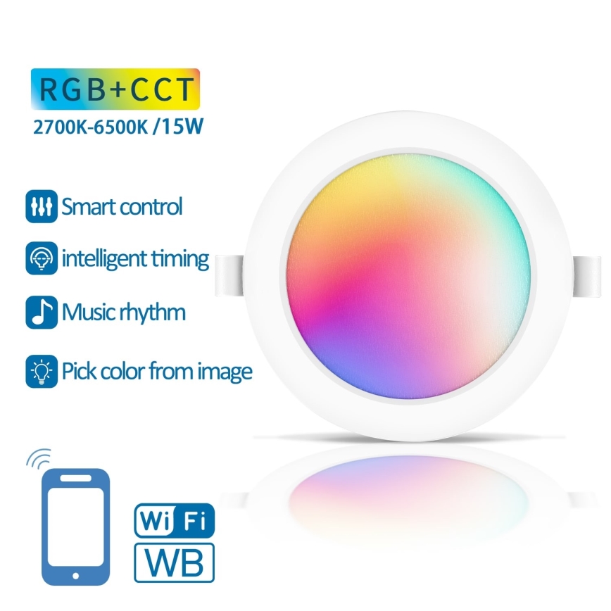 Aigostar - LED RGBW Himmennettävä riippuva kattovalaisin LED/15W/230V 2700-6500K halkaisija 17,5 cm Wi-Fi