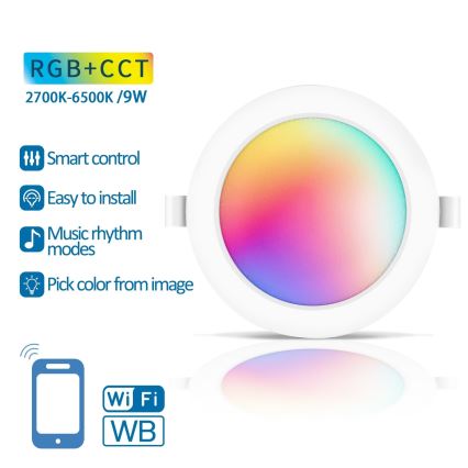 Aigostar - LED RGBW Himmennettävä riippuva kattovalaisin LED/9W/230V 2700-6500K halkaisija 14,5 cm Wi-Fi