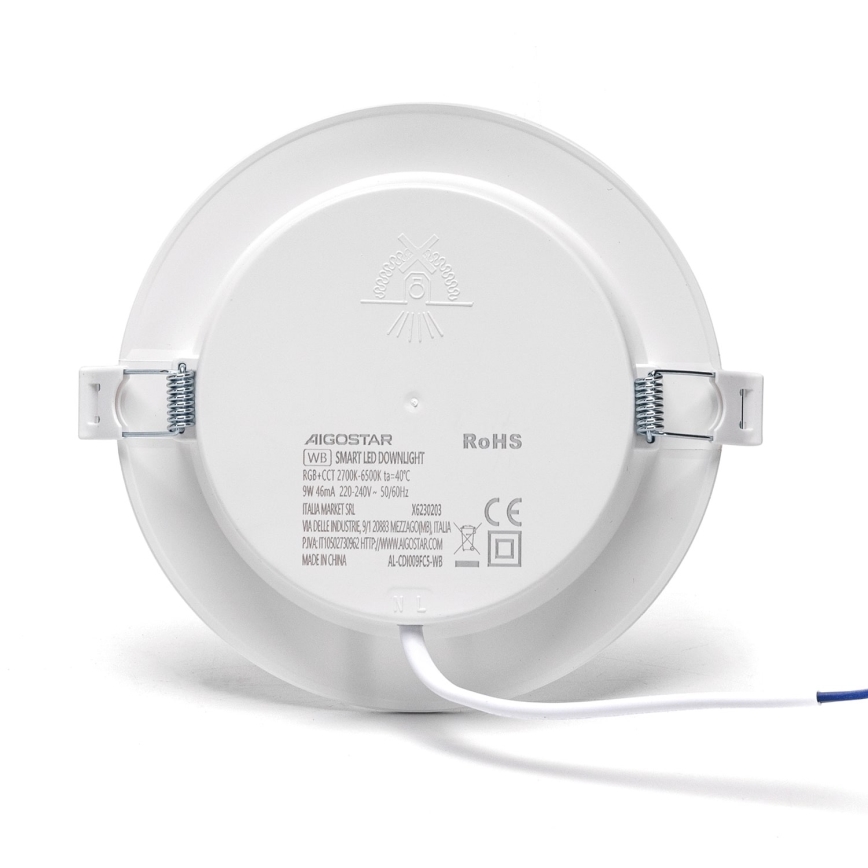 Aigostar - LED RGBW Himmennettävä riippuva kattovalaisin LED/9W/230V 2700-6500K halkaisija 14,5 cm Wi-Fi