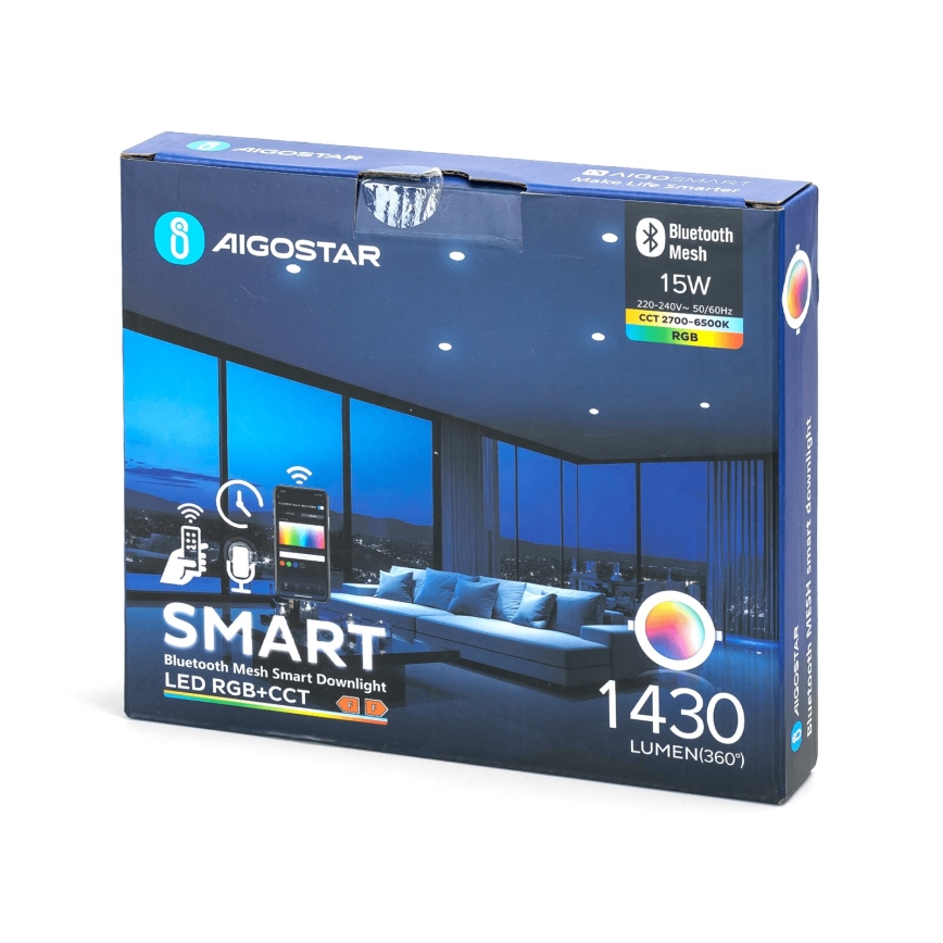 Aigostar - LED RGBW Himmennettävä riippuva kattovalaisin MESH LED/15W/230V 2700-6500K halkaisija 17 cm