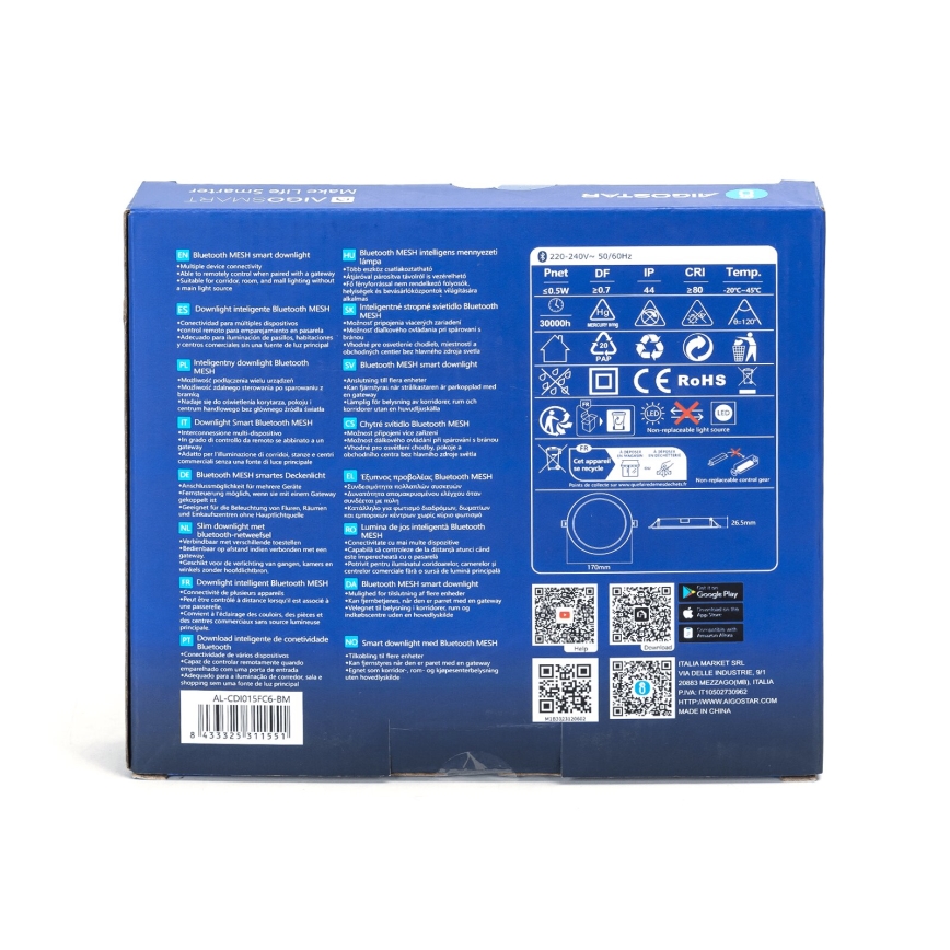 Aigostar - LED RGBW Himmennettävä riippuva kattovalaisin MESH LED/15W/230V 2700-6500K halkaisija 17 cm