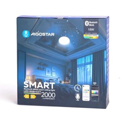 Aigostar - LED RGBW Himmennettävä kylpyhuoneen kattovalaisin MESH Älykäs LED/18W/230V 3000-6500K IP44 + kauko-ohjaus