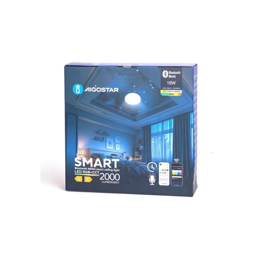 Aigostar - LED RGBW Himmennettävä kylpyhuoneen kattovalaisin MESH Älykäs LED/18W/230V 3000-6500K IP44 + kauko-ohjaus