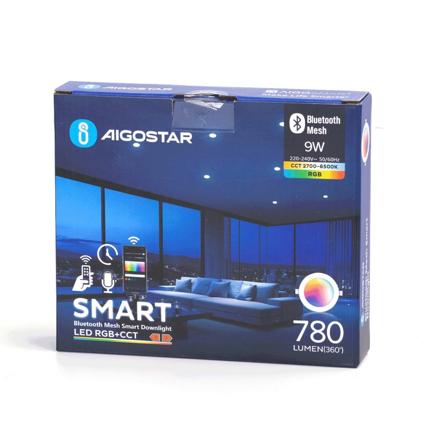 Aigostar - LED RGBW Himmennettävä kylpyhuoneen kattovalaisin MESH Älykäs LED/9W/230V 2700-6500K IP44