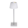 Aigostar - LED RGBW ulkokäyttöön himmennettävä ladattava pöytävalaisin LED/4W/5V 3600mAh valkoinen/matattu kromi IP54