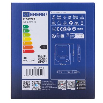 Aigostar - LED RGBW Himmennettävä kohdevalo MESH Älykäs LED/30W/230V 6500K IP65 + kauko-ohjaus