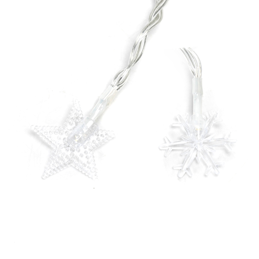 Aigostar - LED RGBY ulkokäyttöön tarkoitettu jouluköynnös 100xLED/8 toimintoa 3xAA 10m IP44 tähdet