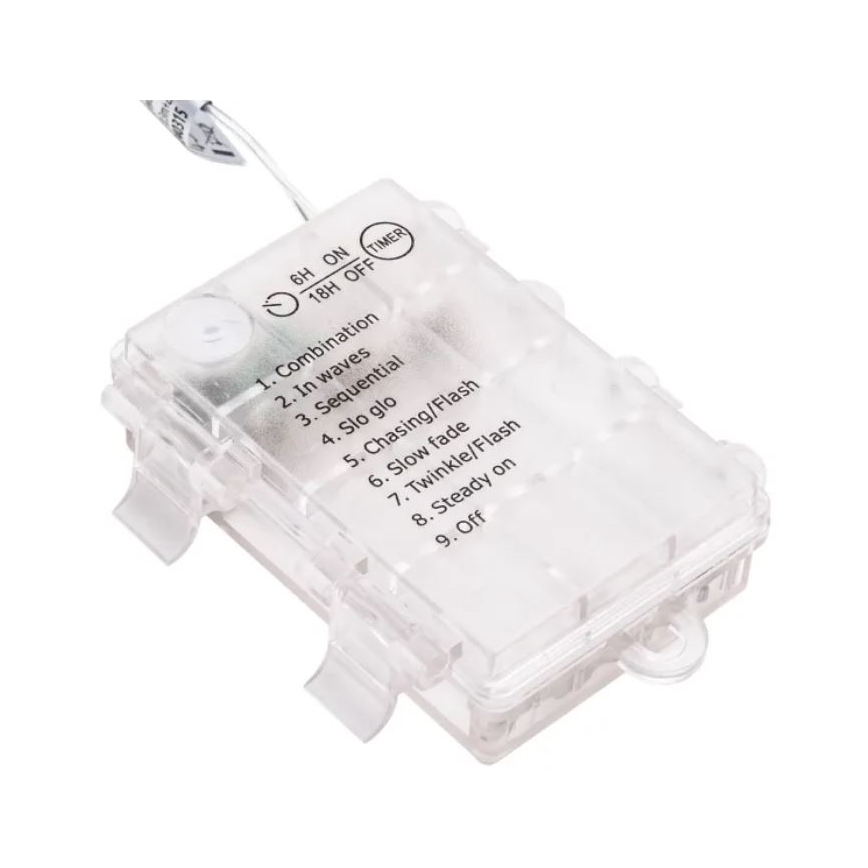 Aigostar - LED RGBY Ulkotila Jouluketju 50xLED/3xAA/8 toiminnot 5,3 m IP44