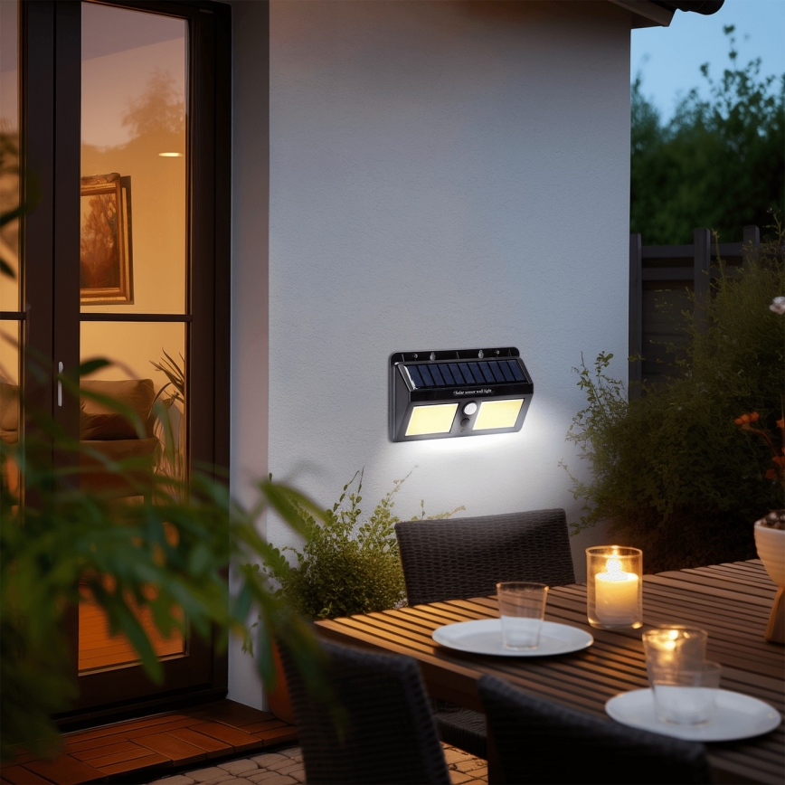 Aigostar - LED-seinäaurinkovalaisin anturilla LED/20W/5,5V 2400 mAh 6500K IP65