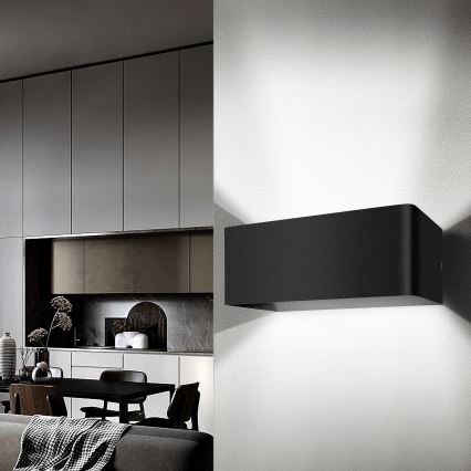 Aigostar - LED-seinävalaisin LED/12,5W/230V 20x10 cm musta