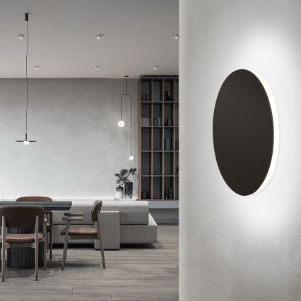 Aigostar - LED-seinävalaisin LED/12W/230V 6500K 25 cm musta