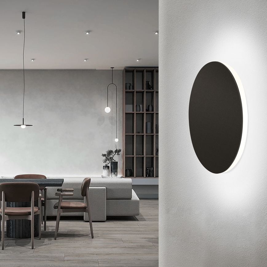 Aigostar - LED-seinävalaisin LED/12W/230V 6500K 25 cm musta