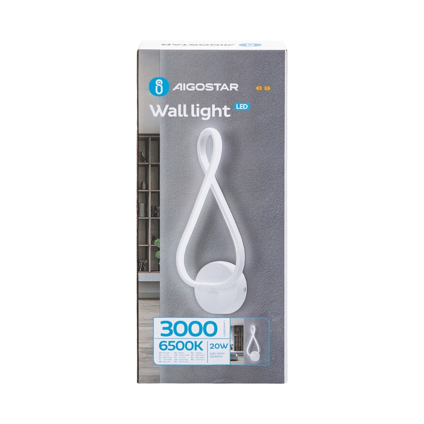 Aigostar - LED-seinävalaisin LED/20W/230V 6500K valkoinen