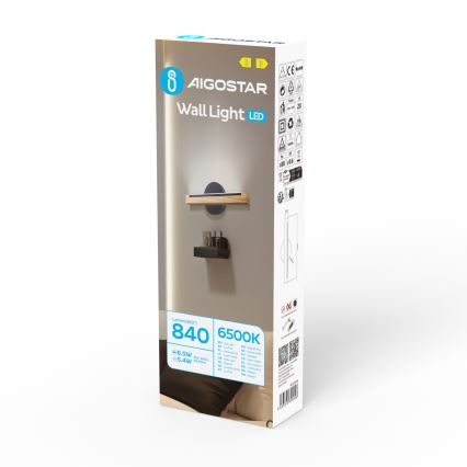 Aigostar - LED-seinävalaisin LED/6,5W/230V 6500K