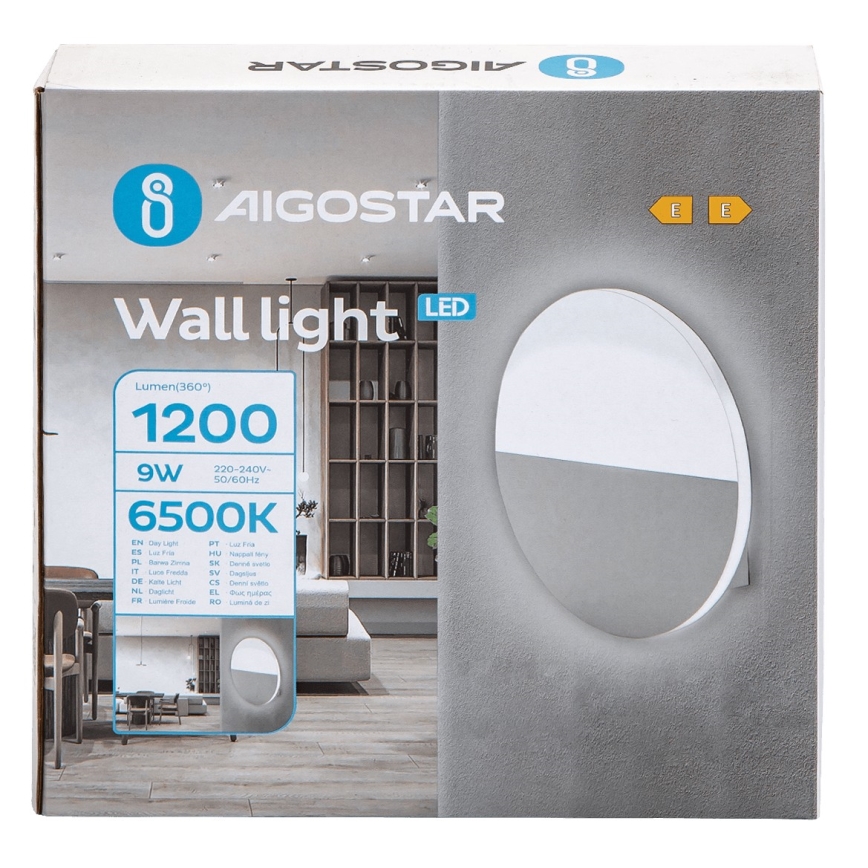 Aigostar - LED-seinävalaisin LED/9W/230V 6500K valkoinen