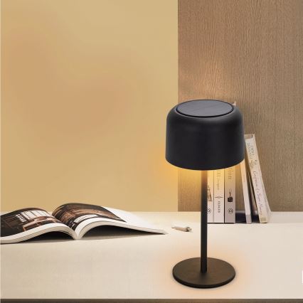 Aigostar - LED Solar himmennettävä ladattava pöytävalaisin LED/3W/5V 2200mAh musta IP54