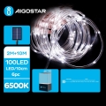 Aigostar - LED Solar Jouluketju 100xLED/8 toiminnot 12m IP65 kylmänvalkoinen