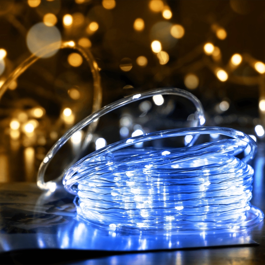 Aigostar - LED Solar Jouluketju 100xLED/8 toiminnot 12m IP65 kylmänvalkoinen