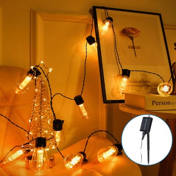 Aigostar - LED Solar Jouluketju 10xLED/6,5m IP65 lämpimänvalkoinen