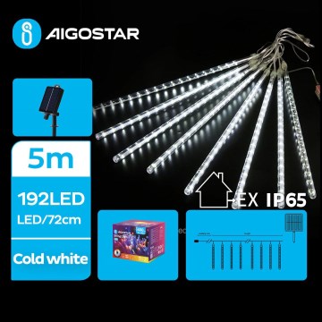 Aigostar - LED Solar Jouluketju 192xLED/8m IP65 kylmänvalkoinen