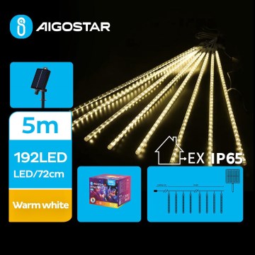 Aigostar - LED Solar Jouluketju 192xLED/8m IP65 lämpimänvalkoinen