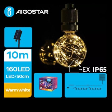 Aigostar - LED Solar Jouluketju 20xLED/8 toiminnot 11,5m IP65 lämpimänvalkoinen