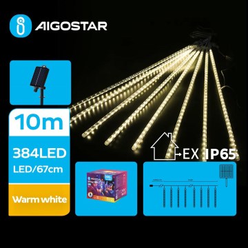 Aigostar - LED Solar Jouluketju 384xLED/13m IP65 lämpimänvalkoinen