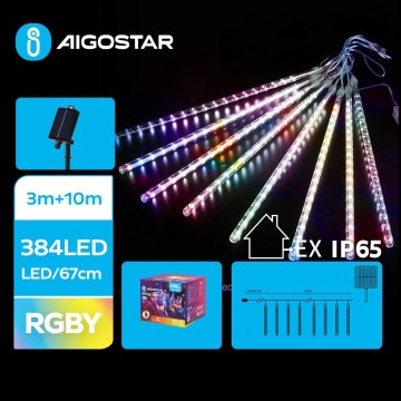 Aigostar - LED Solar Jouluketju 384xLED/13m IP65 monivärinen