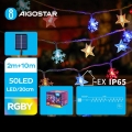 Aigostar - LED Solar Jouluketju 50xLED/8 toiminnot 12m IP65 monivärinen