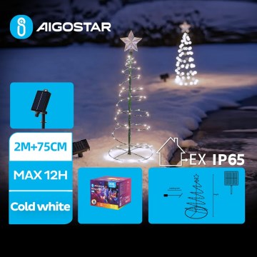 Aigostar - LED Solar joulukoristeet LED/0,26W/3,7V 75cm IP65 kylmänvalkoinen