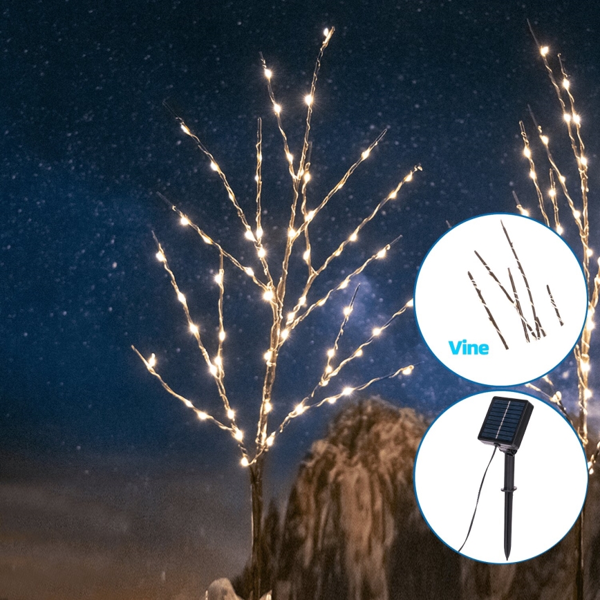 Aigostar - LED Solar koriste 140xLED/3m IP65 lämpimänvalkoinen viiniköynnös
