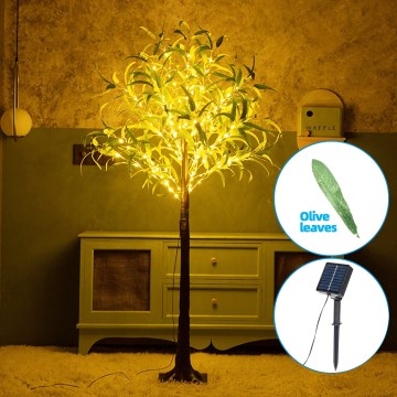 Aigostar - LED Solar koriste 150xLED/3,2m IP65 lämpimänvalkoinen oliivi