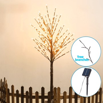Aigostar - LED Solar koriste 24xLED/2,6m IP65 lämpimänvalkoinen puu