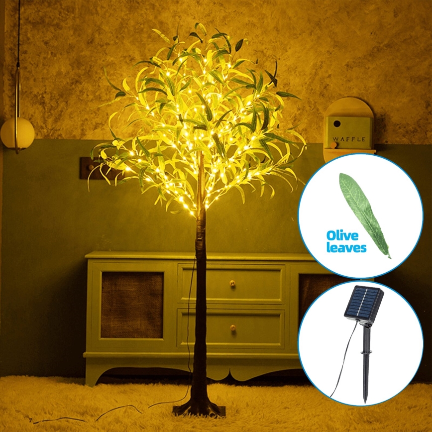 Aigostar - LED Solar koriste 285xLED/3,8m IP65 lämpimänvalkoinen oliivi