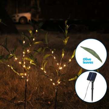 Aigostar - LED Solar koriste 60xLED/3,5m IP65 lämpimänvalkoinen oliivi