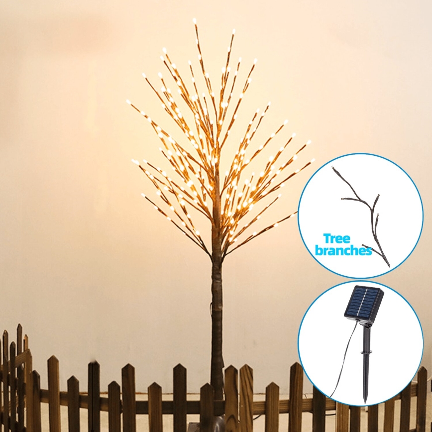 Aigostar - LED Solar koriste 64xLED/3,2m IP65 lämpimänvalkoinen puu