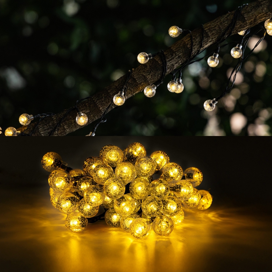 Aigostar - LED Solar koristeellinen ketju 50xLED/8 toiminnot 12m IP65 lämpimänvalkoinen