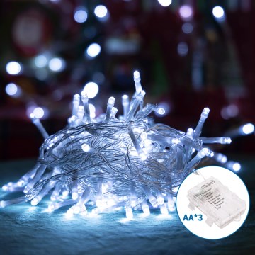 Aigostar - LED-ulkojouluketju 100xLED/8 toiminnot 10,3m IP44 kylmänvalkoinen