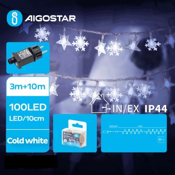 Aigostar - LED-ulkojouluketju 100xLED/8 toiminnot 13m IP44 kylmänvalkoinen