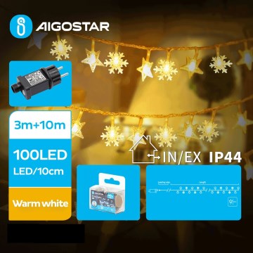 Aigostar - LED-ulkojouluketju 100xLED/8 toiminnot 13m IP44 lämpimänvalkoinen
