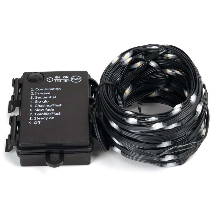 Aigostar - LED-ulkojouluketju 100xLED/8 toiminnot 3xAA 10,3m IP44 lämpimänvalkoinen