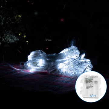 Aigostar -LED-ulkojouluketju 100xLED/8 toiminnot 4,5x1,5m IP44 kylmänvalkoinen