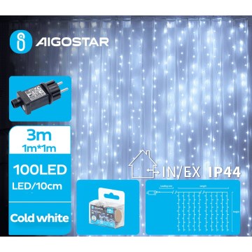 Aigostar - LED-ulkojouluketju 100xLED/8 toiminnot 4x1m IP44 kylmänvalkoinen