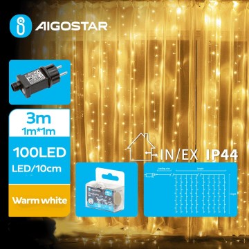 Aigostar - LED-ulkojouluketju 100xLED/8 toiminnot 4x1m IP44 lämpimänvalkoinen