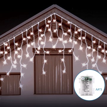 Aigostar - LED-ulkojouluketju 100xLED/8 toiminnot 8x0,6m IP44 kylmänvalkoinen